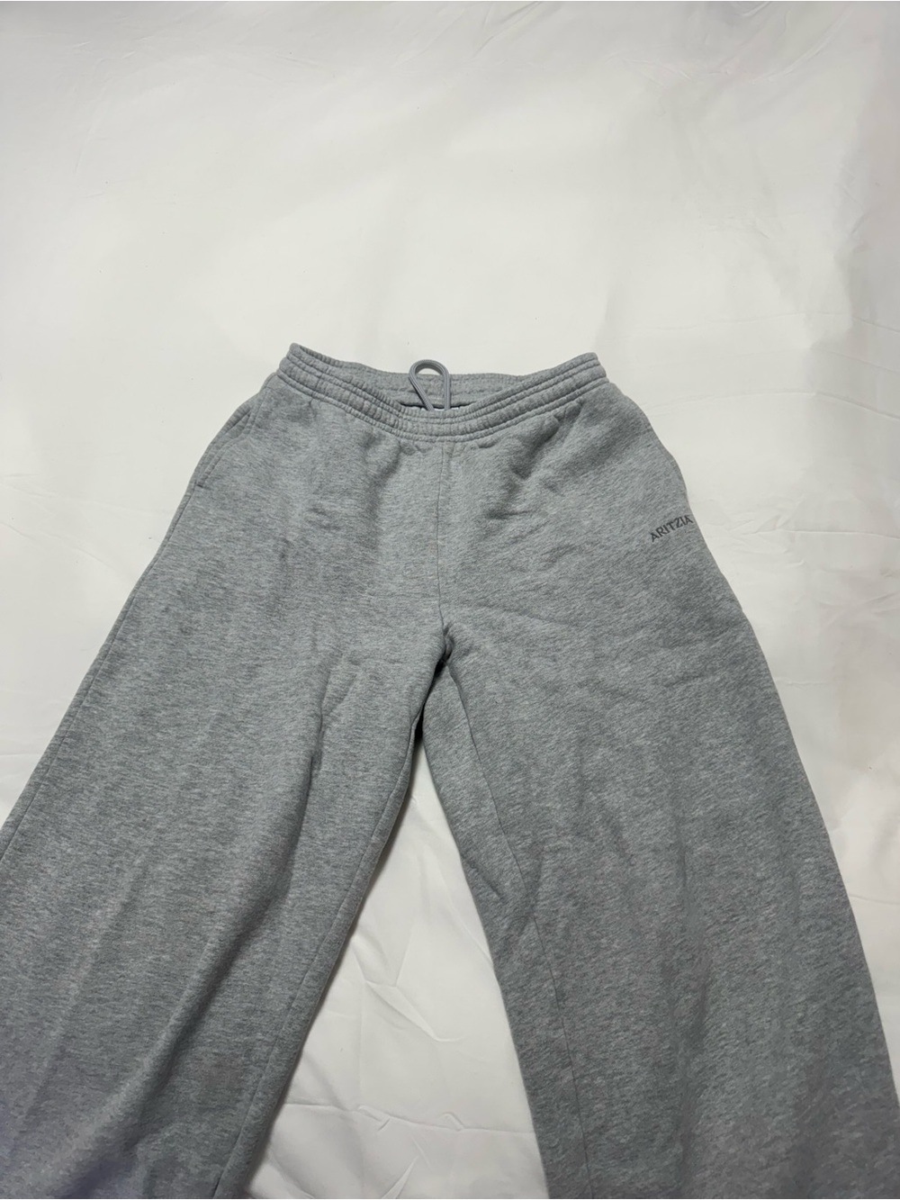 Aritzia Light Gray Track Pants with Drawstring Waist